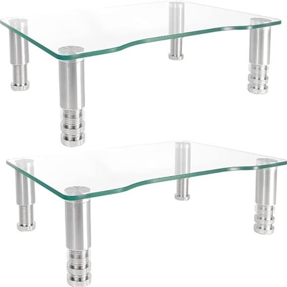 2 Pack Computer Monitor Riser with Height Adjustable Multi Media Desktop Stand - Picture 7 of 7